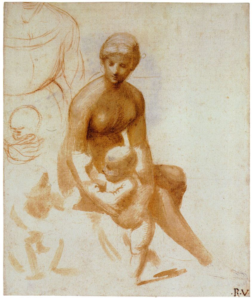 Raphael - Studies for a Virgin and Child with the Infant Saint John