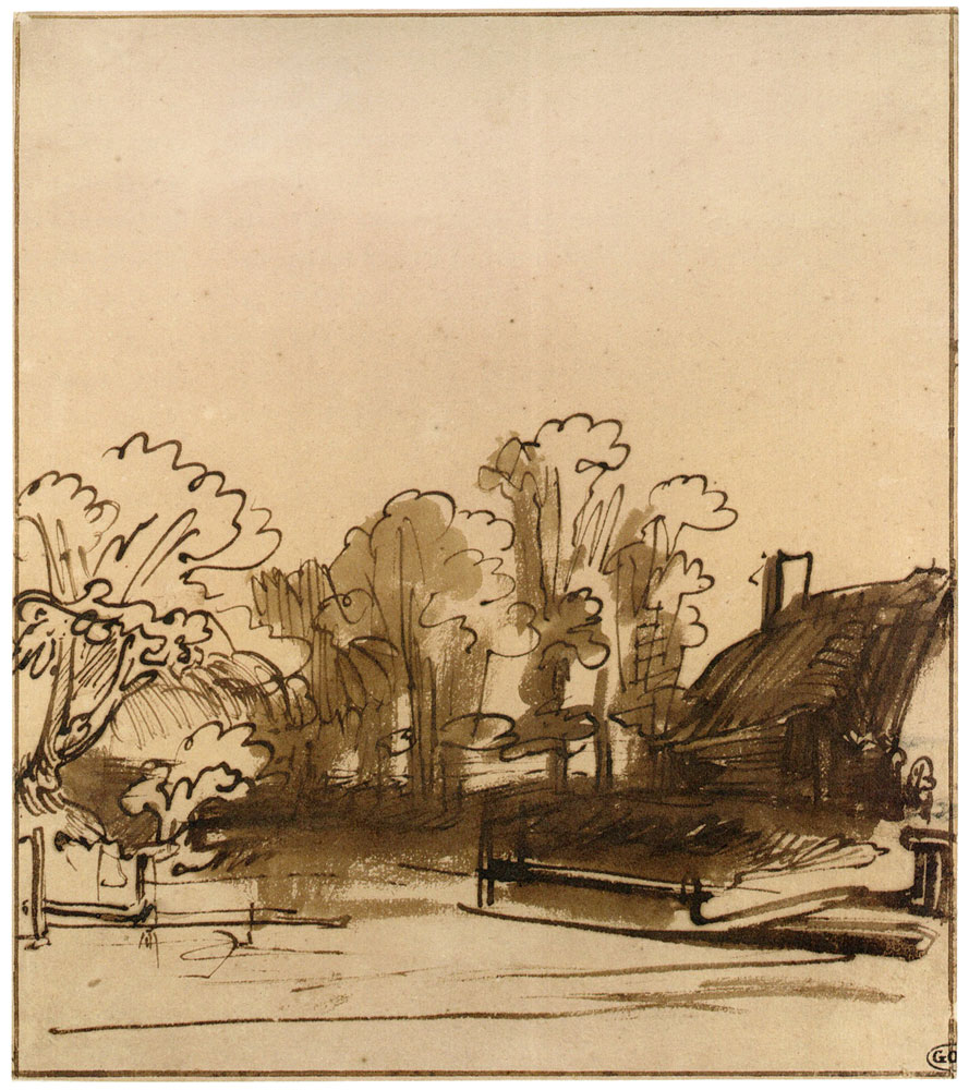 Rembrandt - Cottage with a landing-place