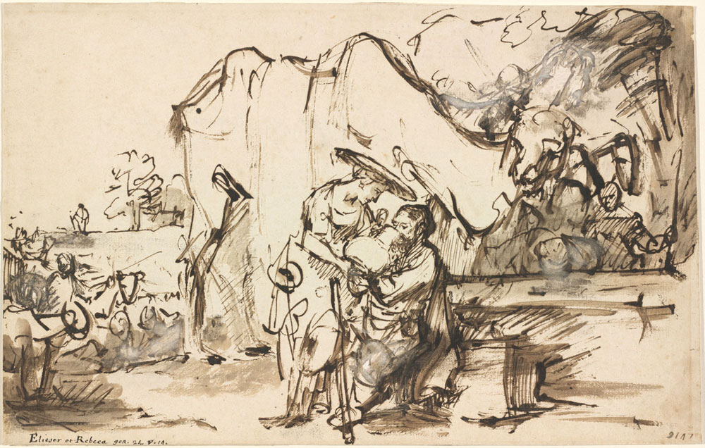 Rembrandt - Eliezer and Rebekah at the Well