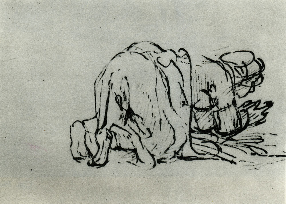 Rembrandt - Woman Kneeling in Prayer