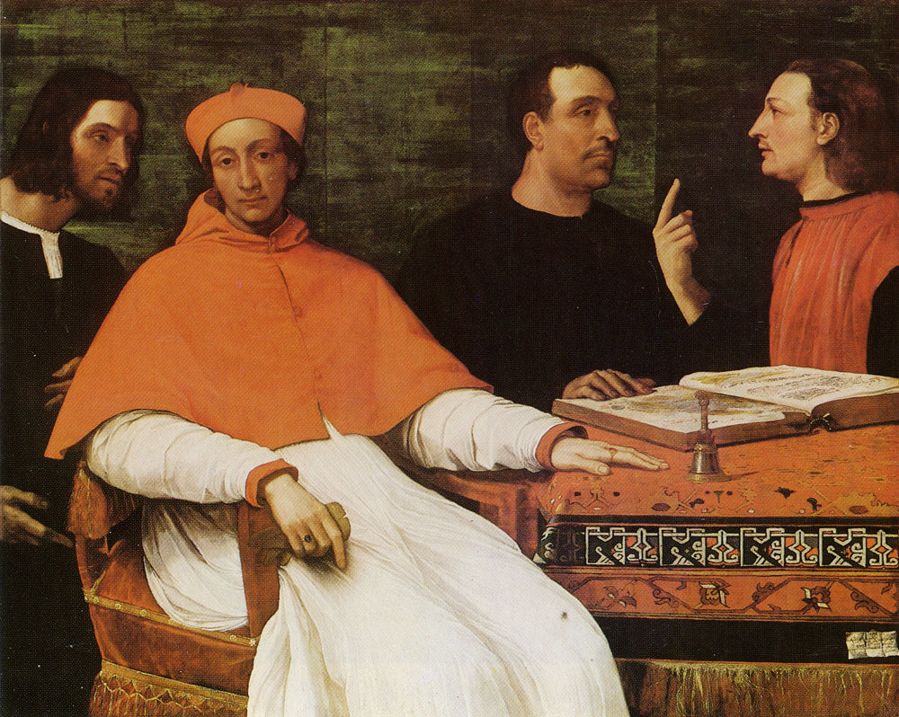Sebastiano del Piombo - Cardinal Bandinello Sauli, His Secretary, and Two Geographers