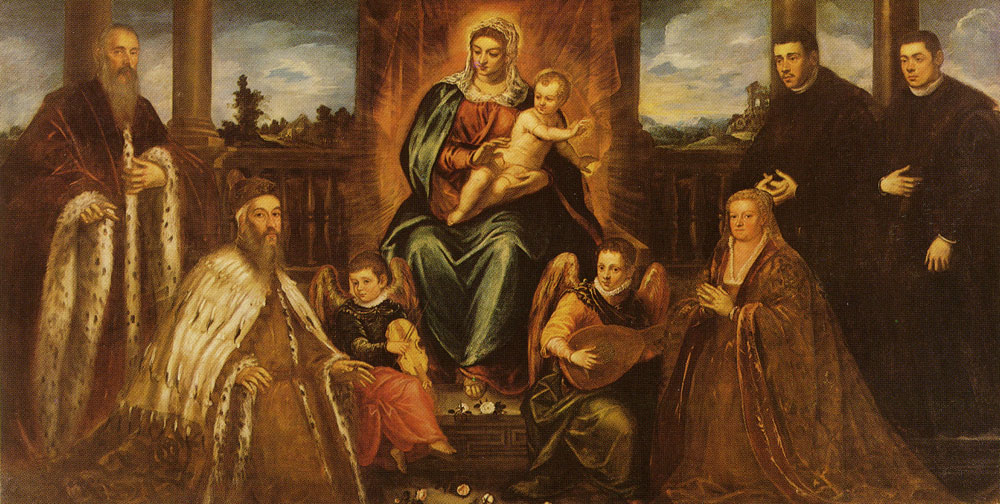 Tintoretto - Doge Alvise Mocenigo and Family Before the Madonna and Child