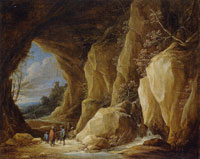 David Teniers the Younger Landscape with Grotto and Group of Gypsies