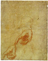 Federico Barocci Study of the Virgin's Right Hand for the Madonna del Gatto