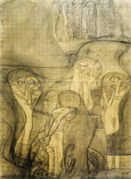 Gustav Klimt Transfer Drawing for Jurisprudence