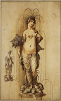 Hendrick Goltzius Fountain in the Form of a Water Nymph or Goddess