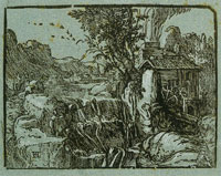 Hendrick Goltzius Landscape with a Waterfall