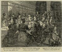 Philips Galle after Hendrick Goltzius - The Banquet of Sextus Tarquinius