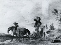Style of Philips Wouwerman Huntsmen with horses