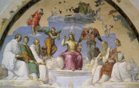 Raphael The Holy Trinity flanked by Saints