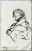 Rembrandt Man in a Small Cap, Wrapped in His Coat