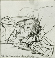 Rembrandt - Saskia Asleep in Bed, Reclining