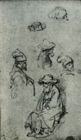 Rembrandt Sheet of Studies