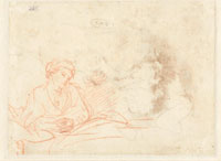 Rembrandt - Sketch of Saskia in Bed