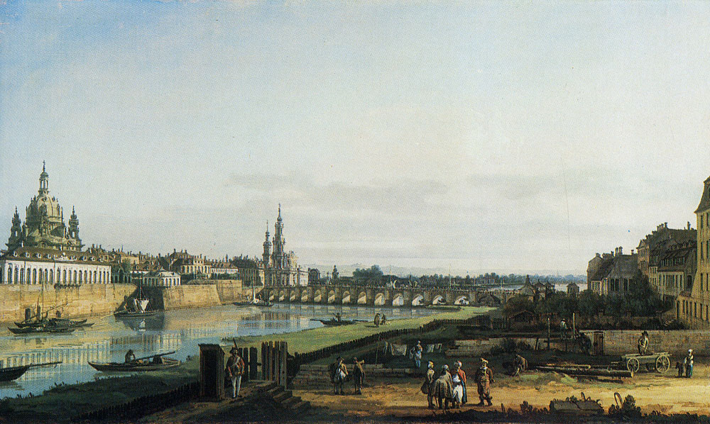 Bernardo Bellotto - Dresden From the Right Bank of the Elbe Below the Augustus Bridge
