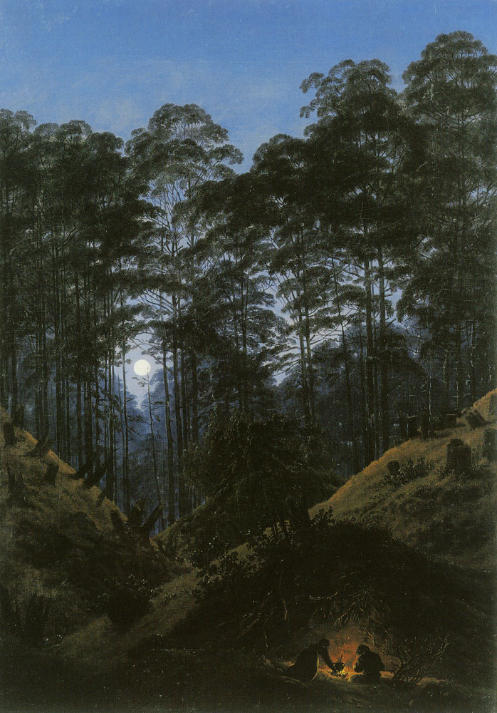 Caspar David Friedrich - Deep in a Moonlit Forest