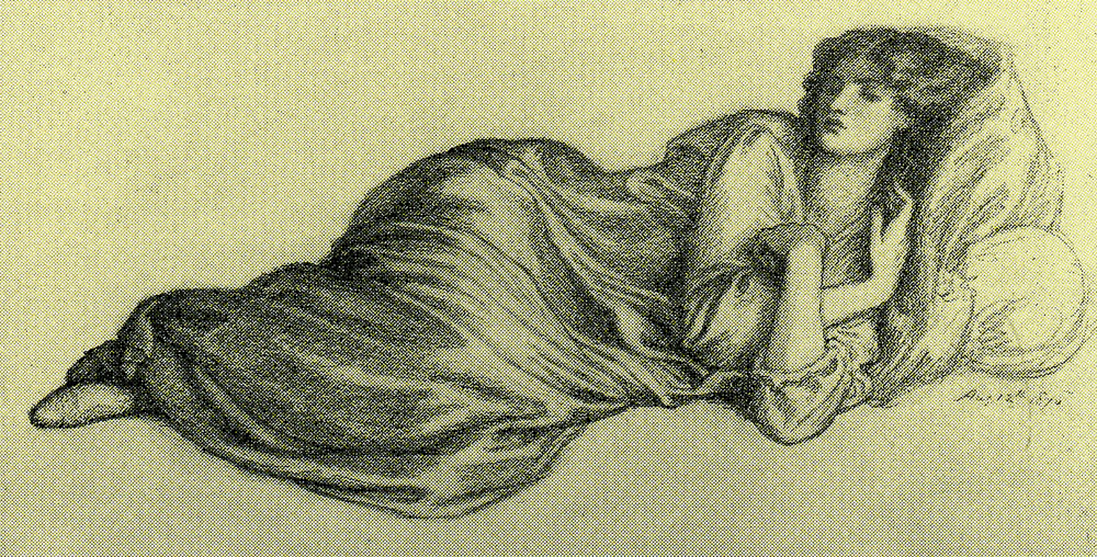 Dante Gabriel Rossetti - Jane Morris lying on a sofa