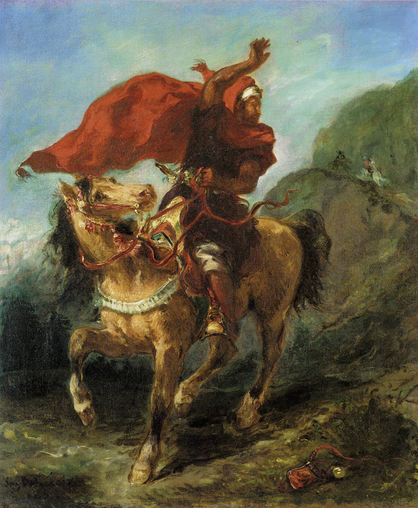 Eugène Delacroix - Arab Chieftain Signaling to His Companions