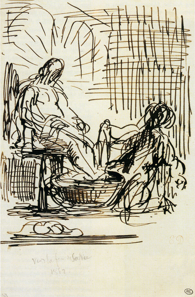 Eugène Delacroix - Mary Magdalene at the Feet of Christ