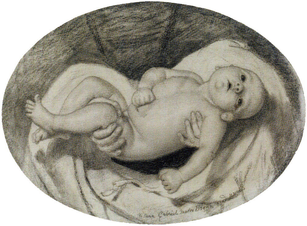 Ford Madox Brown - Study of Arthur Gabriel Madox Brown for the Baby in 'Take your Son, Sir'
