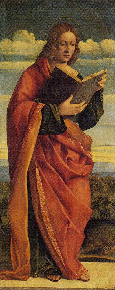 Girolamo da Santa Croce - A Youthful Saint reading