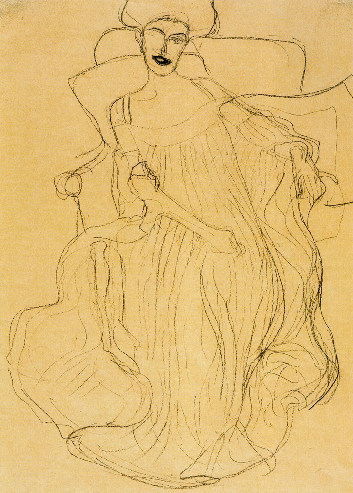 Gustav Klimt - Seated Woman, Left Arm on Armrest