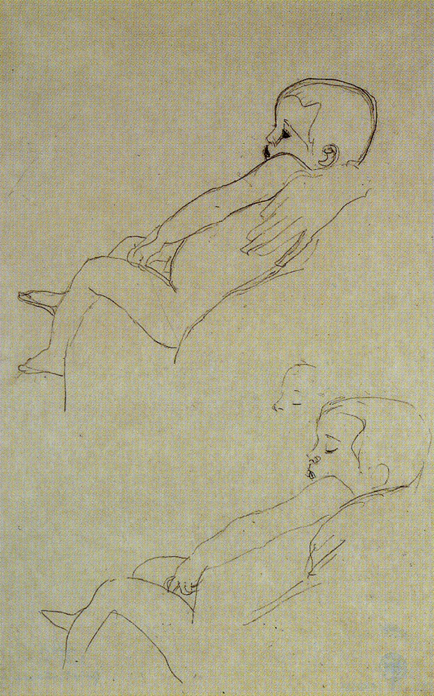 Gustav Klimt - Two Studies of an Infant for the 