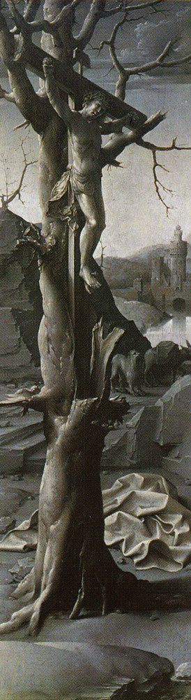 Jan Gossaert - St. Jerome penitent, left panel