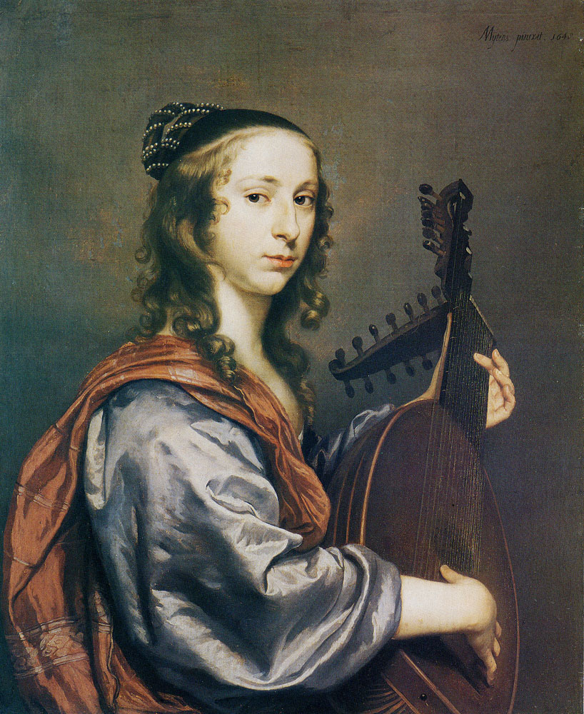 Jan Mijtens - A Lady Playing a Lute