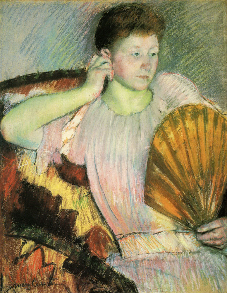 Mary Cassatt - Clarissa Turned Right with Her Hand to Her Ear