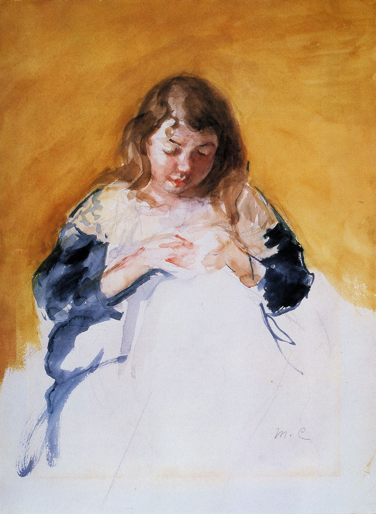 Mary Cassatt - Young Girl in Blue