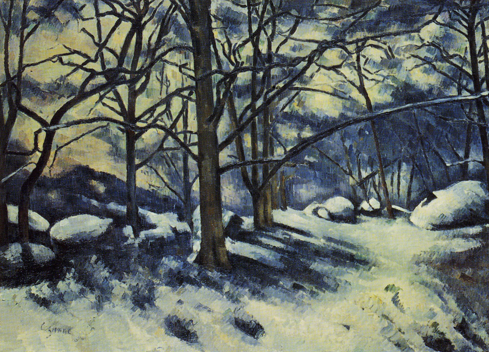 Paul Cézanne - Snowy forest near fontainebleau