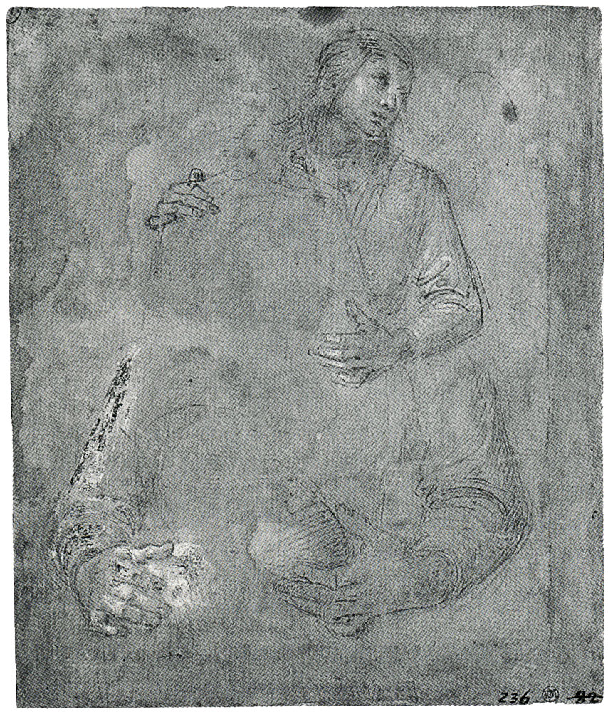 Pietro Perugino - Studies for an angel holding Christ