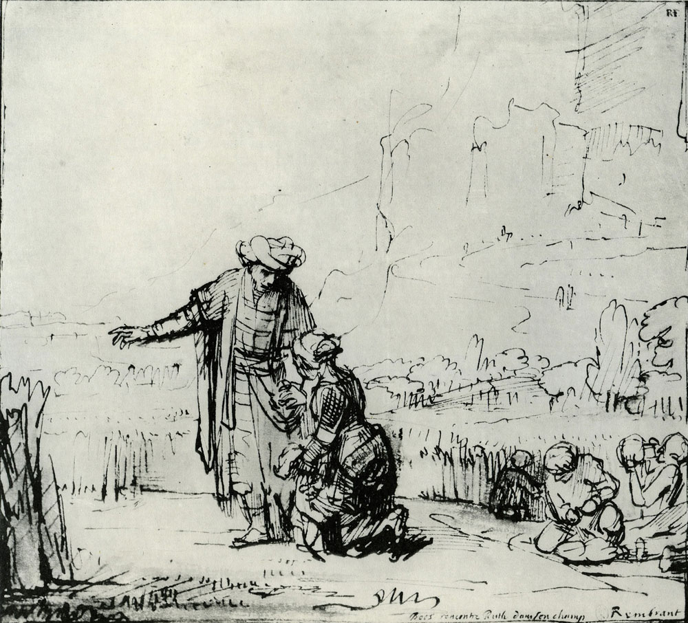 Rembrandt - Boaz Meeting Ruth in His Fields