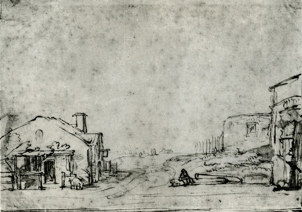Rembrandt - Landscape with an Inn