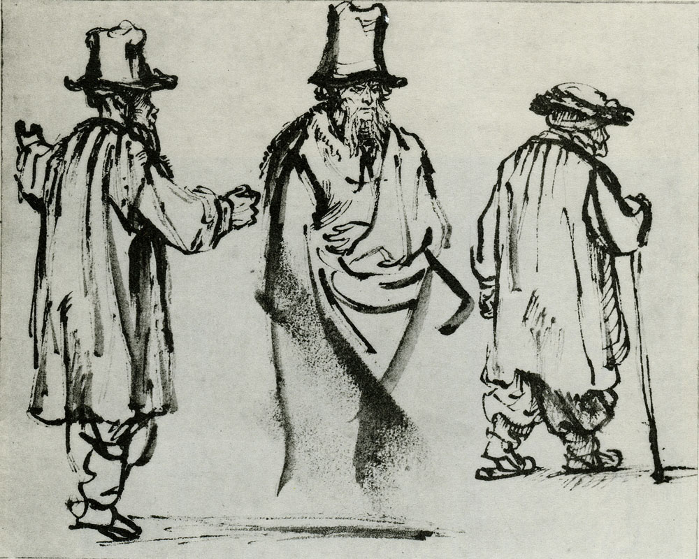 Rembrandt - Three Studies of Old Men