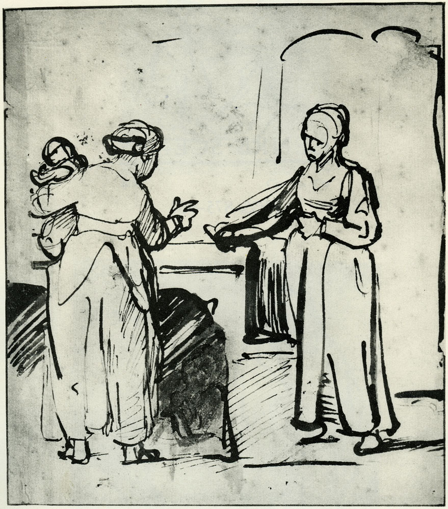 Rembrandt - Two Women in Discussion