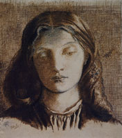 Dante Gabriel Rossetti Head of Elizabeth Siddal full face, looking down