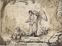 Ferdianand Bol Tobias, Frightened by the Fish, with the Angel