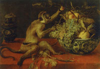School of Frans Snyders - Still Life with Monkey