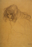 Gustav Klimt Female Head in Three-quarter Profile