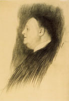 Gustav Klimt Portrait of a Man in Profile Facing Left