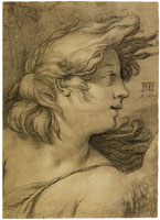 Hendrick Goltzius Bust of an Angel in Profile