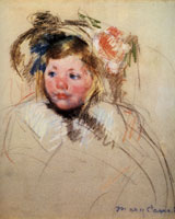 Mary Cassatt Head of Sara in a Bonnet Looking to the Left