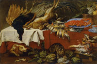 Paul de Vos Still Life with Dead Birds and Lobster