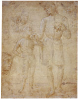 Pietro Perugino Studies for the Archangel Raphael with Tobias