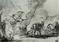 Rembrandt The Angel Threatening Balaam