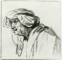 Rembrandt Old Woman in a Heavy Head-Dress