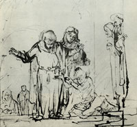 Anonymous Rembrandt pupil and Rembrandt St. Peter and St. Paul Healing the Paralysed