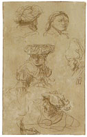 Rembrandt Sheet of Studies